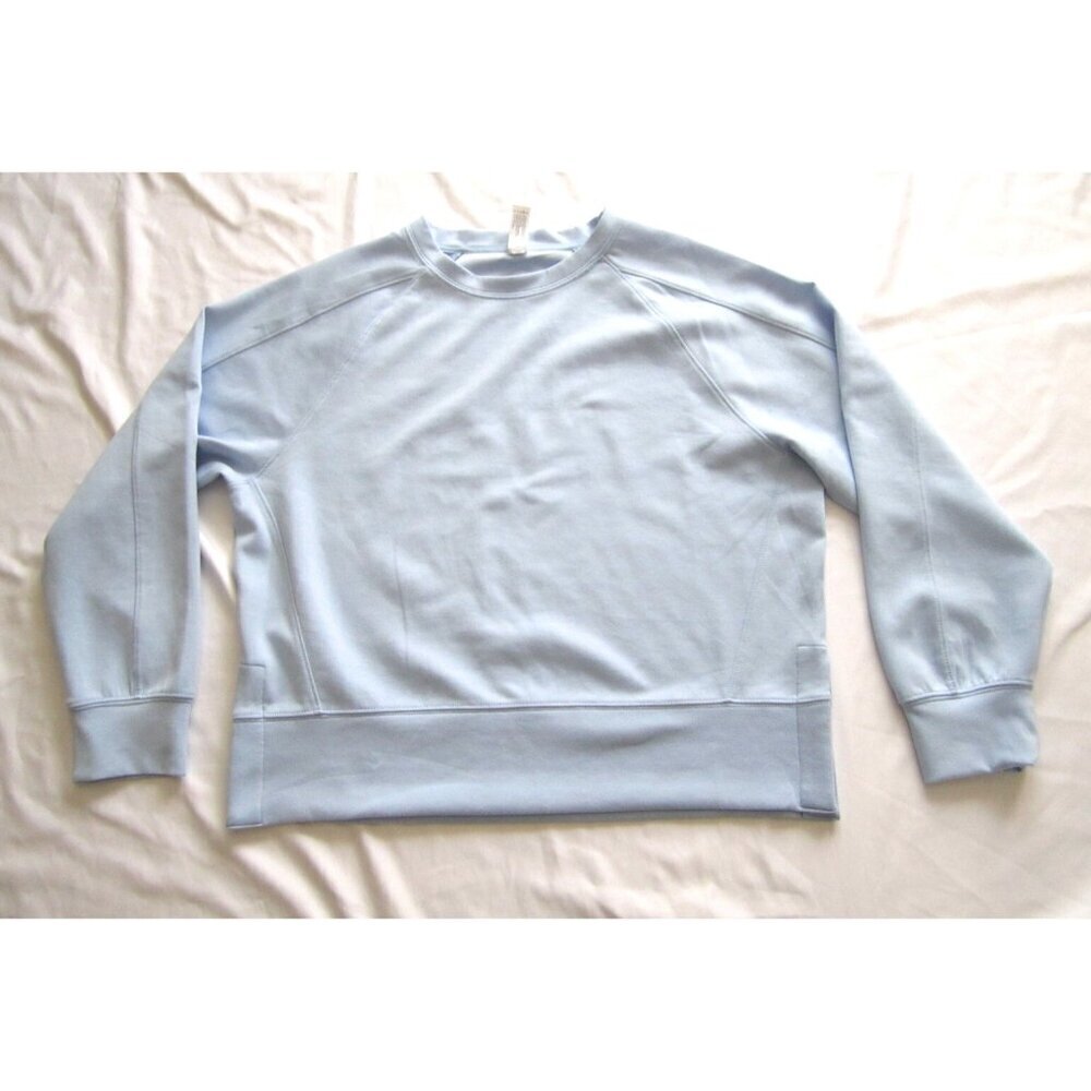 Women Yoga Licious Scuba Prodigy Blue Active‎ Pullover Sz L (WS68)